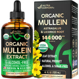 NUTRAHARMONY Mullein Drops botella frontal para un cuidado respiratorio suave