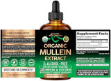 NUTRAHARMONY Mullein Drops etiqueta orgánica que destaca ingredientes de origen natural