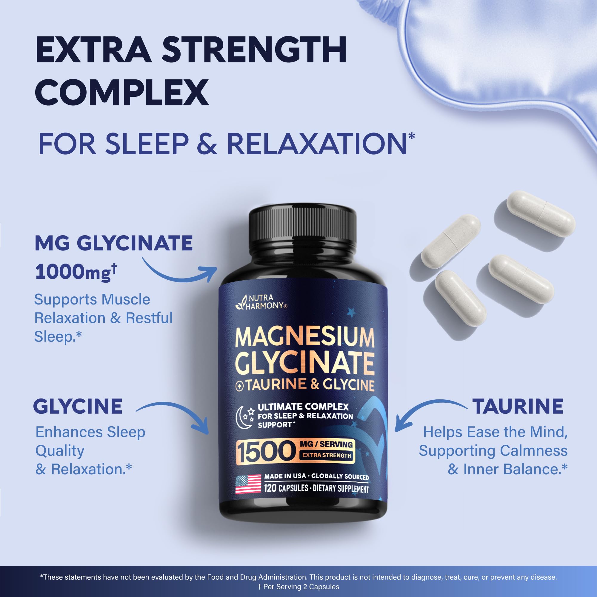 NutraHarmony Magnesio Glicinato: tono calmante y relajación suave.