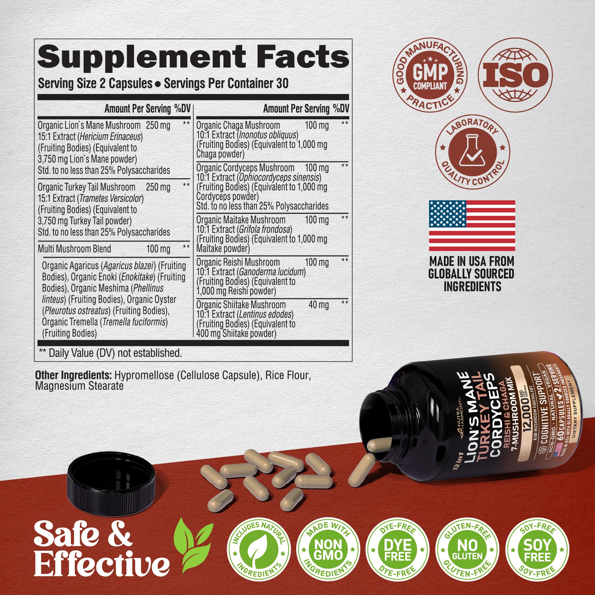NutraHarmony maitake: cápsulas para equilibrio diario