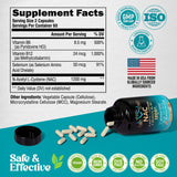 Envase vegano libre de gluten y no OGM de NutraHarmony NAC.