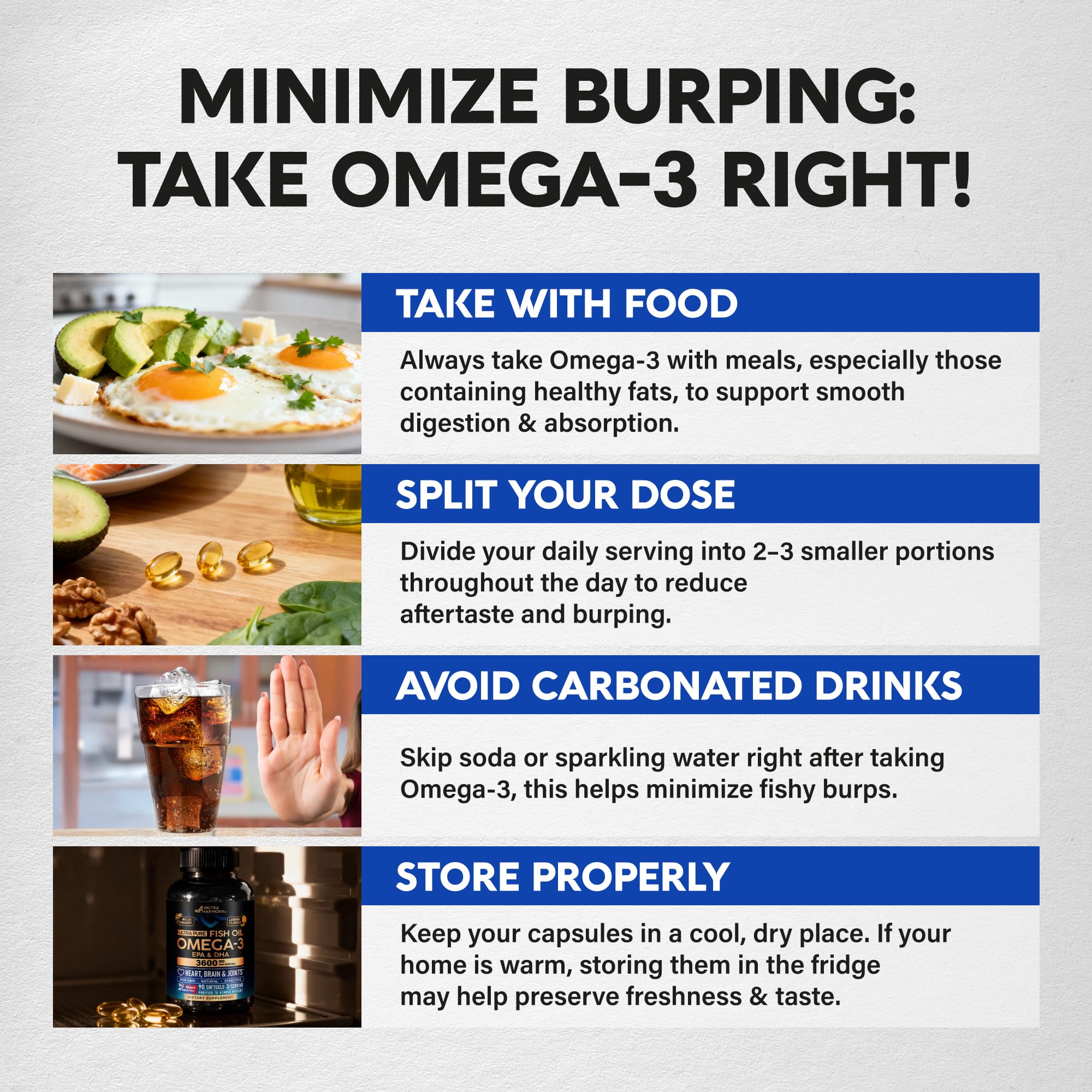 NutraHarmony Omega-3 uso diario adultos: opción conveniente para bienestar.