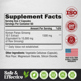 Cápsulas con vaso de agua para consumo diario de NutraHarmony Ginseng.