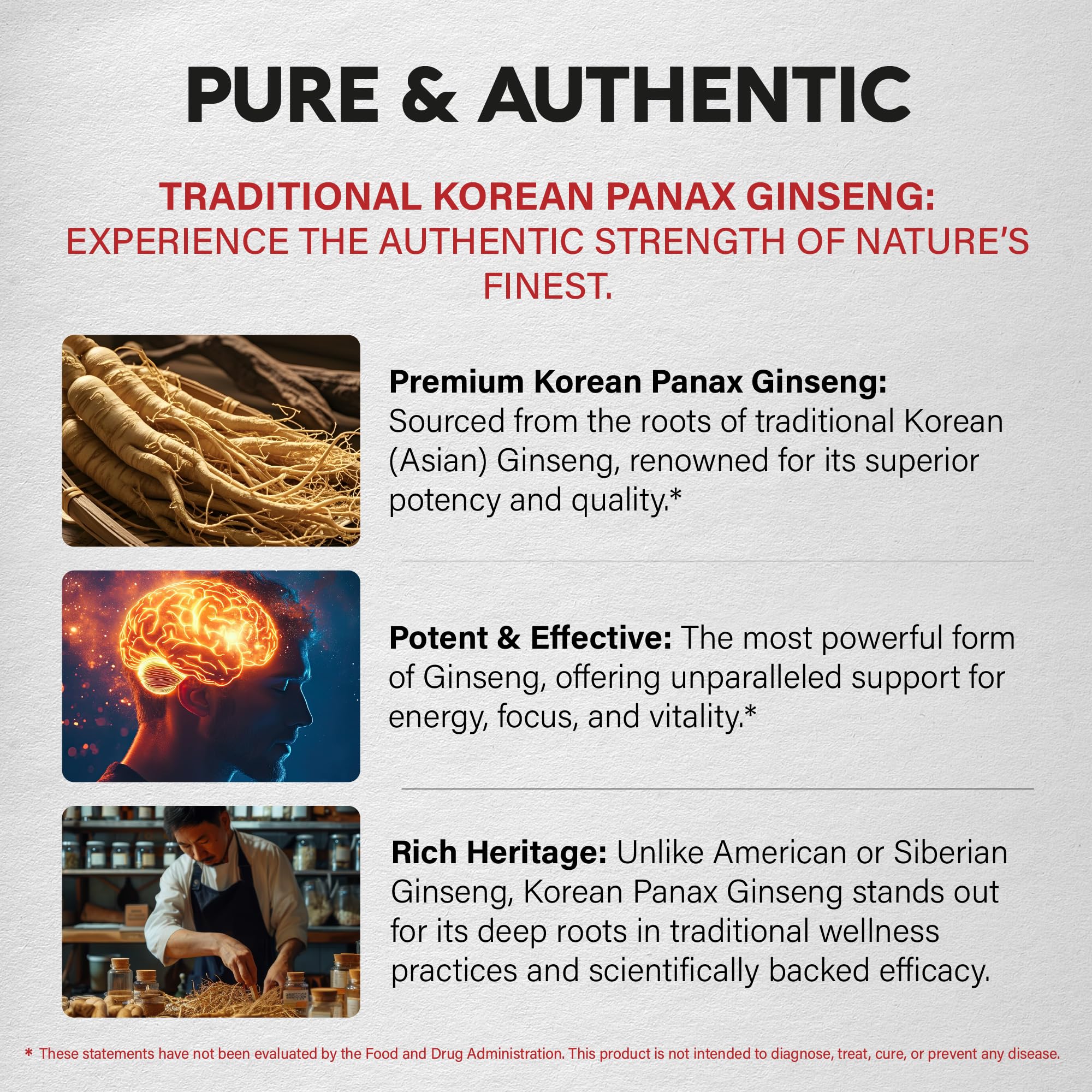 Dosis diaria de NutraHarmony Panax Ginseng 15000mg para energía y enfoque.
