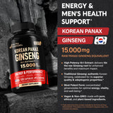 Presentación frontal de NutraHarmony Panax Ginseng 15000mg lista para comprar.