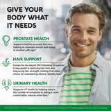 NutraHarmony Saw Palmetto: etiqueta frontal clara con lista de ingredientes clave.