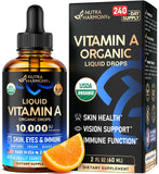 Gotas de NutraHarmony Vitamina A, botella lista para uso diario.