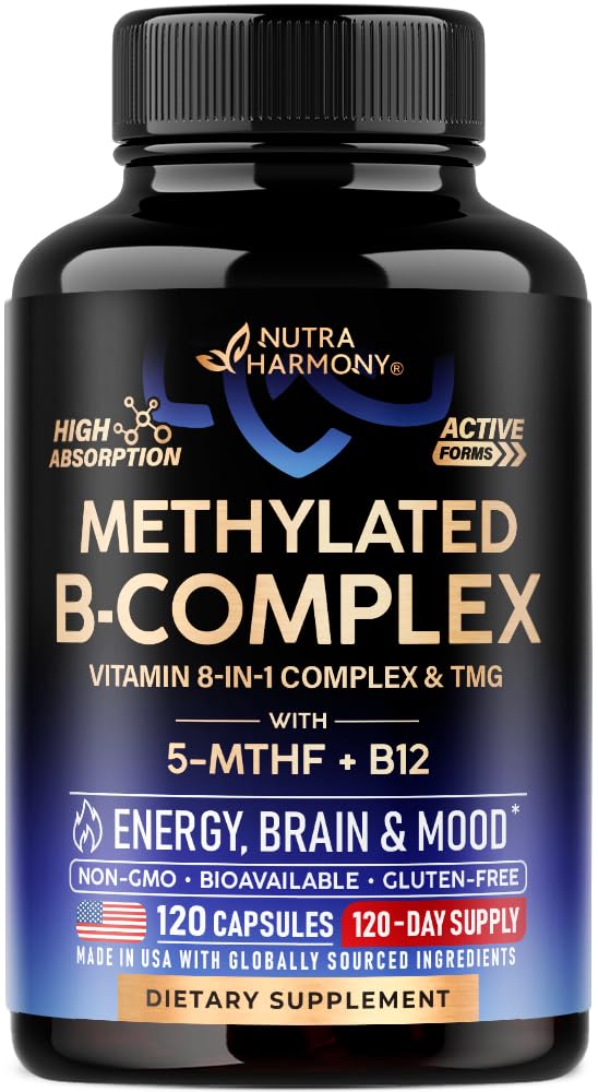 NUTRAHARMONY Vitamina B Complejo methylado: cápsula diaria para energía sostenida.