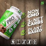 NutraKey V-Pro envase 2 lb mostrando etiqueta y textura