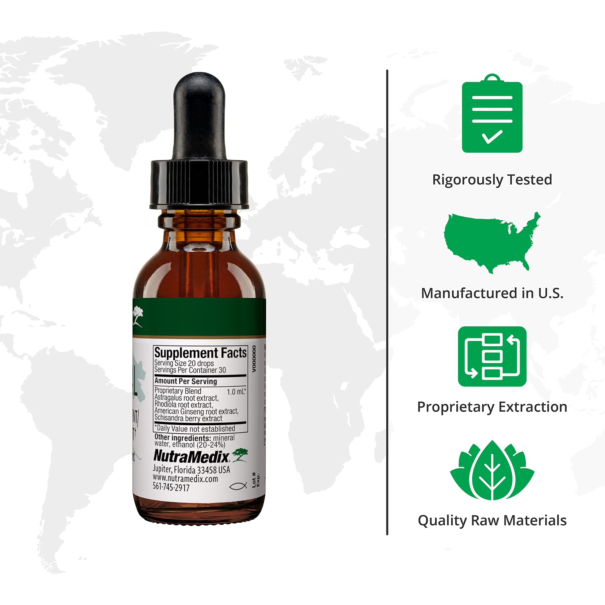 NutraMedix Astrágalo Raíz Extracto, frasco visible, apoyo al sistema inmune.