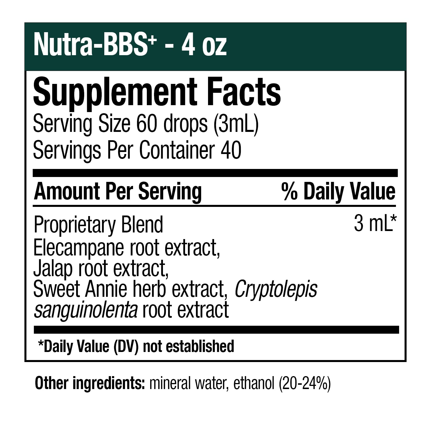 Corteza de Capirona Nutra-BBS+ para antioxidantes y actividad antimicrobiana.