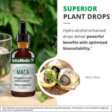 NutraMedix Maca, detalle de etiqueta mostrando origen peruano.