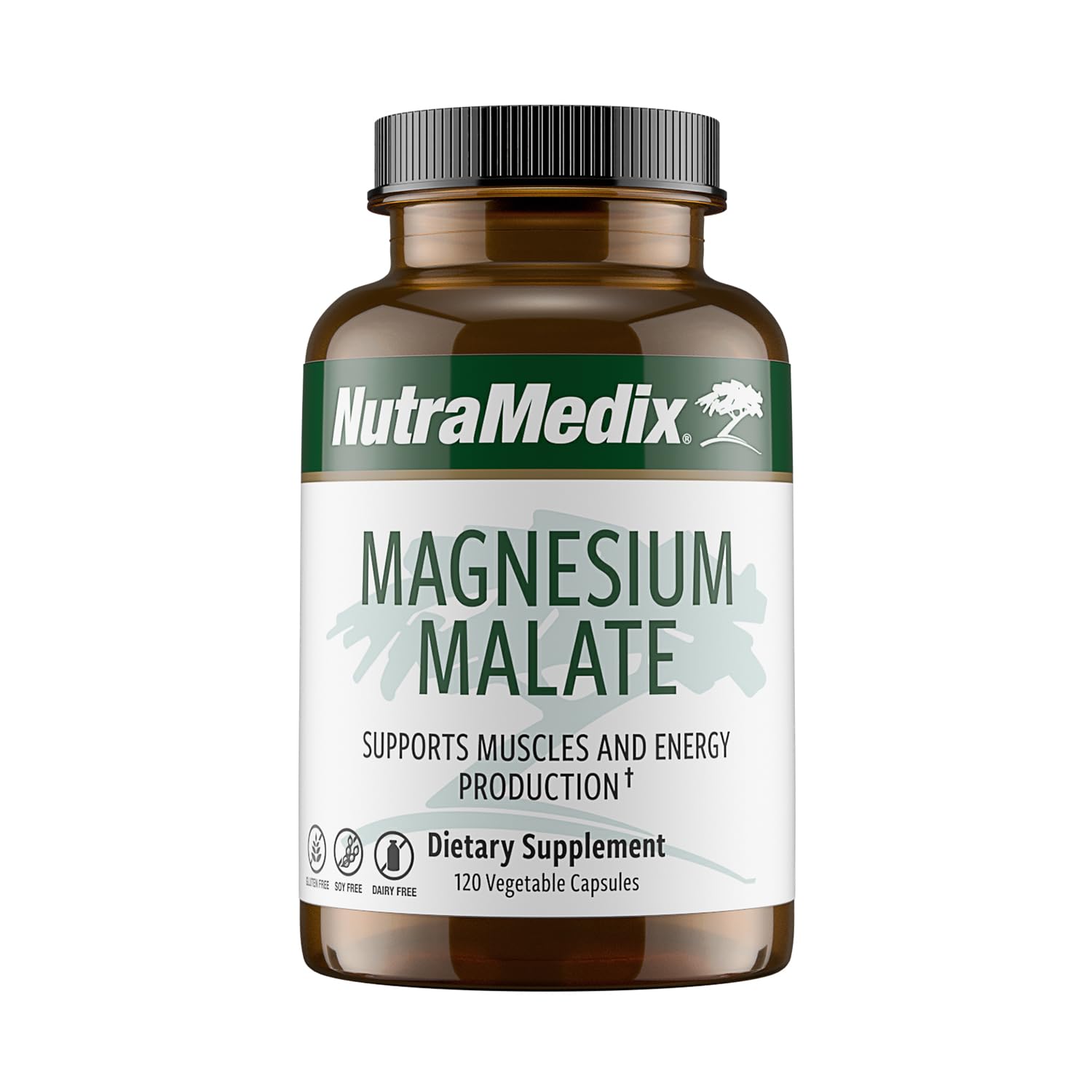 Botella NutraMedix Magnesio Malato para energía diaria.