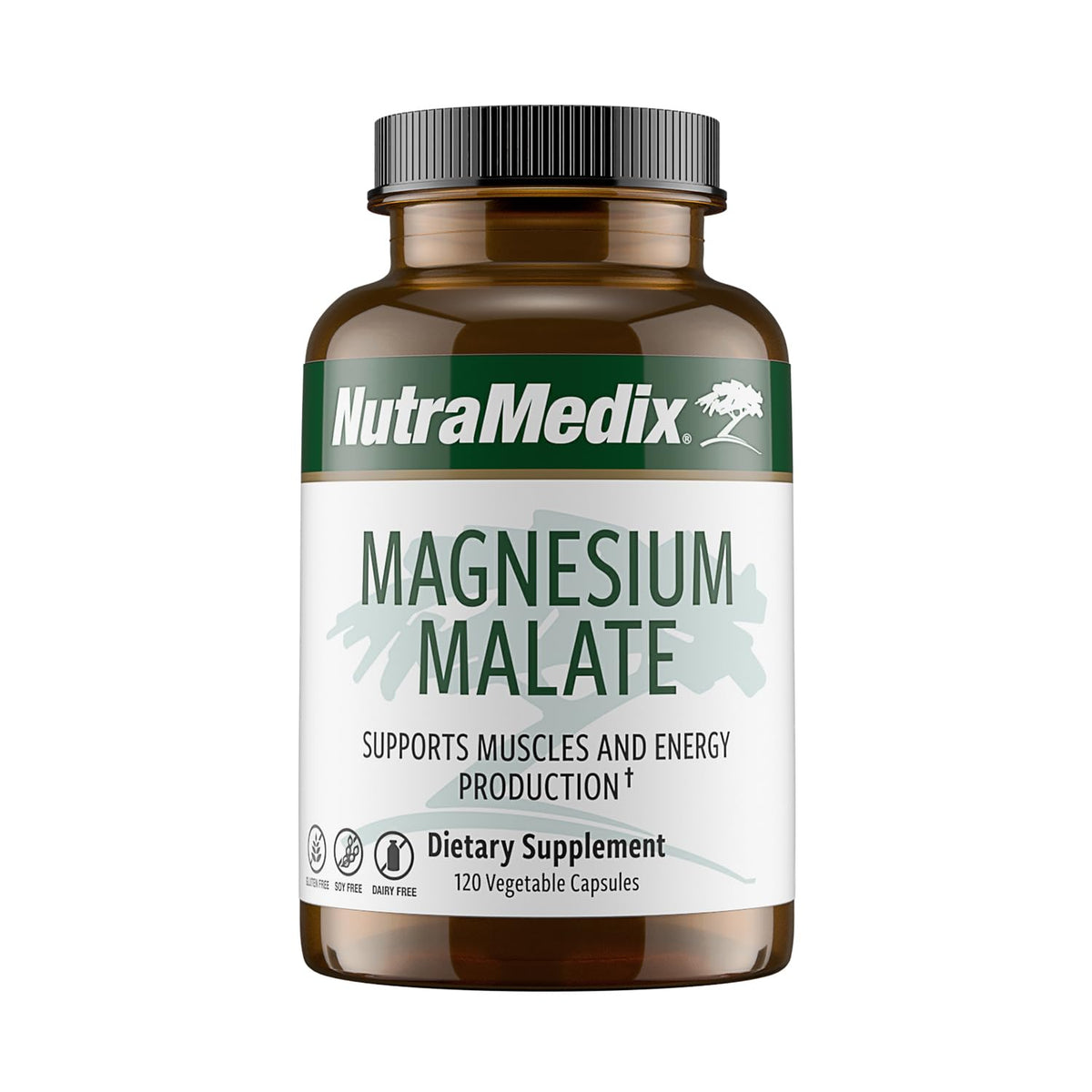 Botella NutraMedix Magnesio Malato para energía diaria.