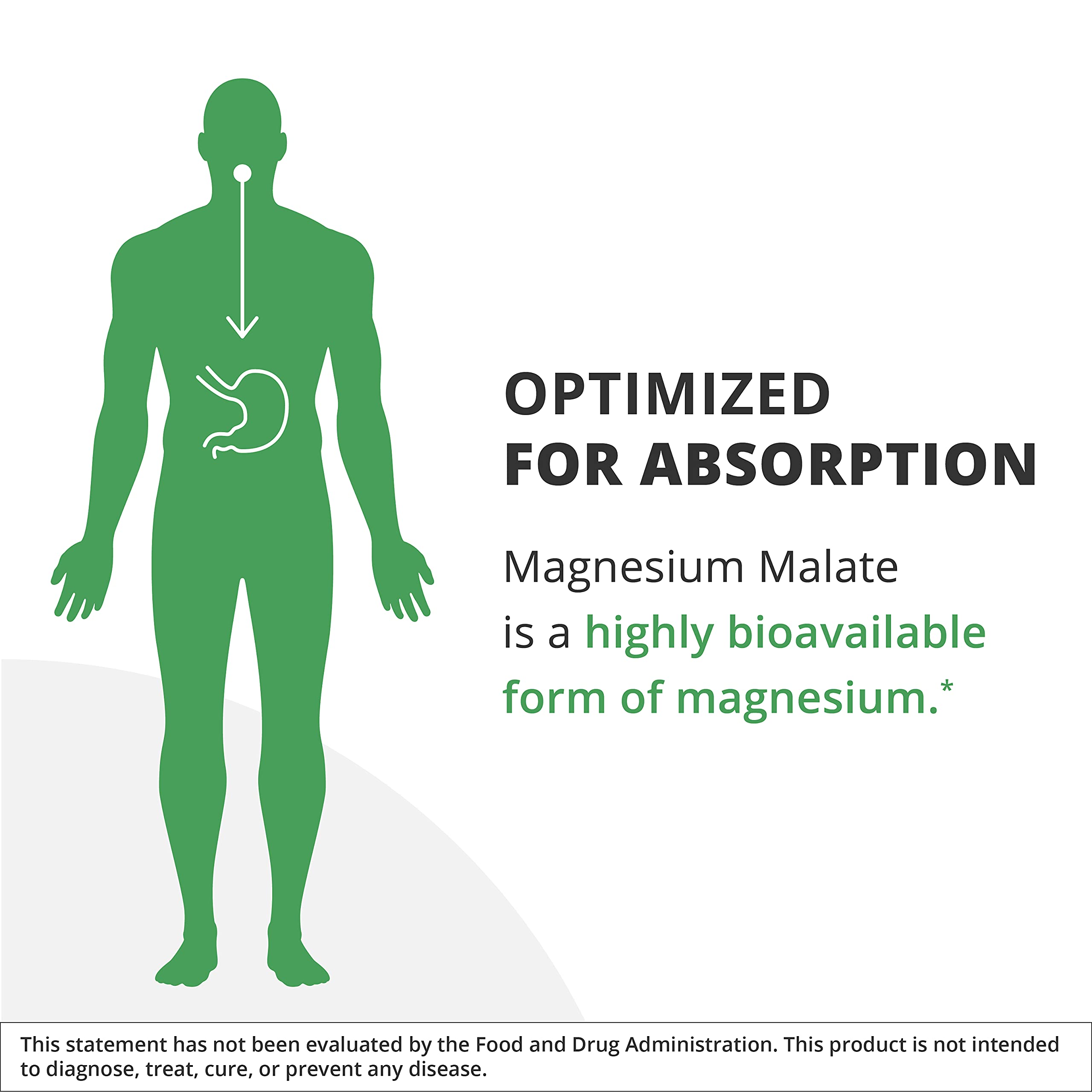 NutraMedix Magnesio Malato vegano, sin OGM y sin gluten.