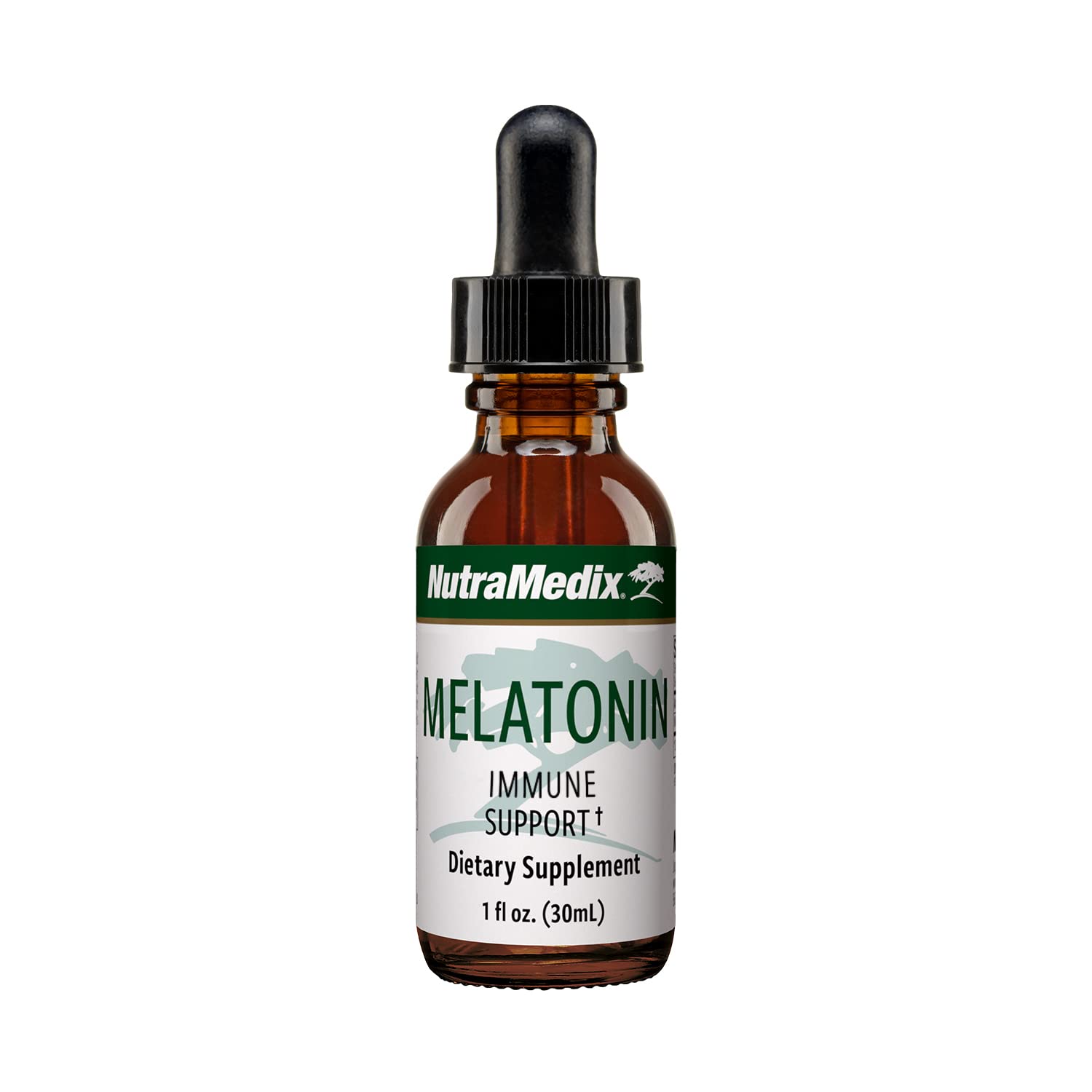 NutraMedix Melatonina: botella con cuentagotas para apoyo al sueño nocturno.