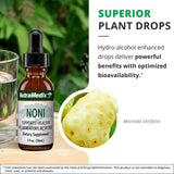 Gotas NutraMedix Noni con gotero para dosis consistentes.