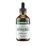 Nutra-BBS+ en botella con cuentagotas para apoyar la actividad antioxidante diaria.