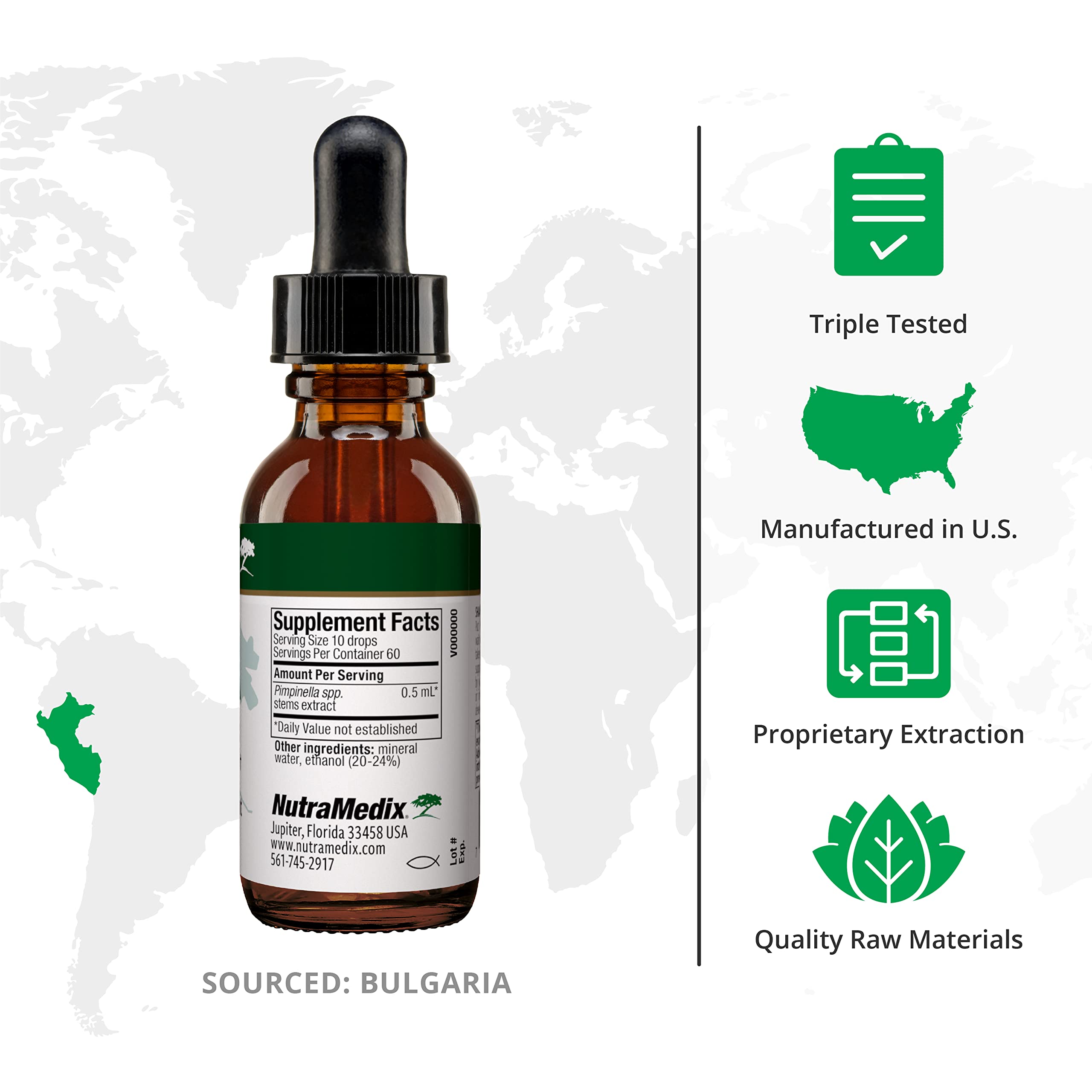 NutraMedix Pinella: cuentagotas para una dosificación precisa en agua.
