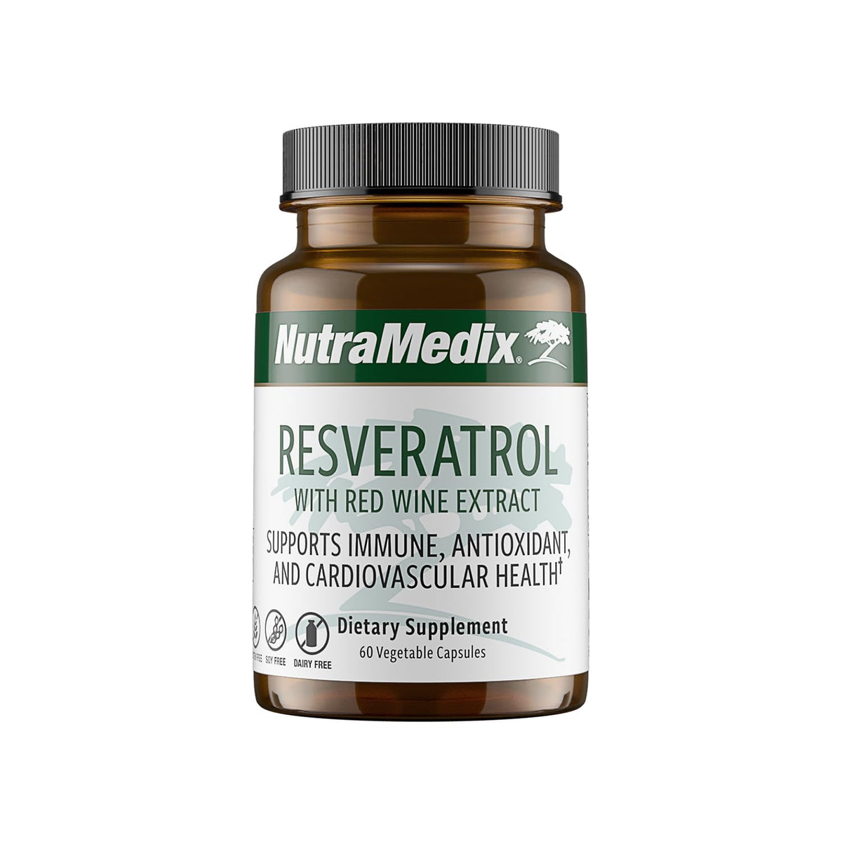 NutraMedix Resveratrol Cápsulas: frasco que sugiere posibles beneficios antioxidantes y bienestar general