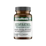 NutraMedix Resveratrol Cápsulas: frasco que sugiere posibles beneficios antioxidantes y bienestar general