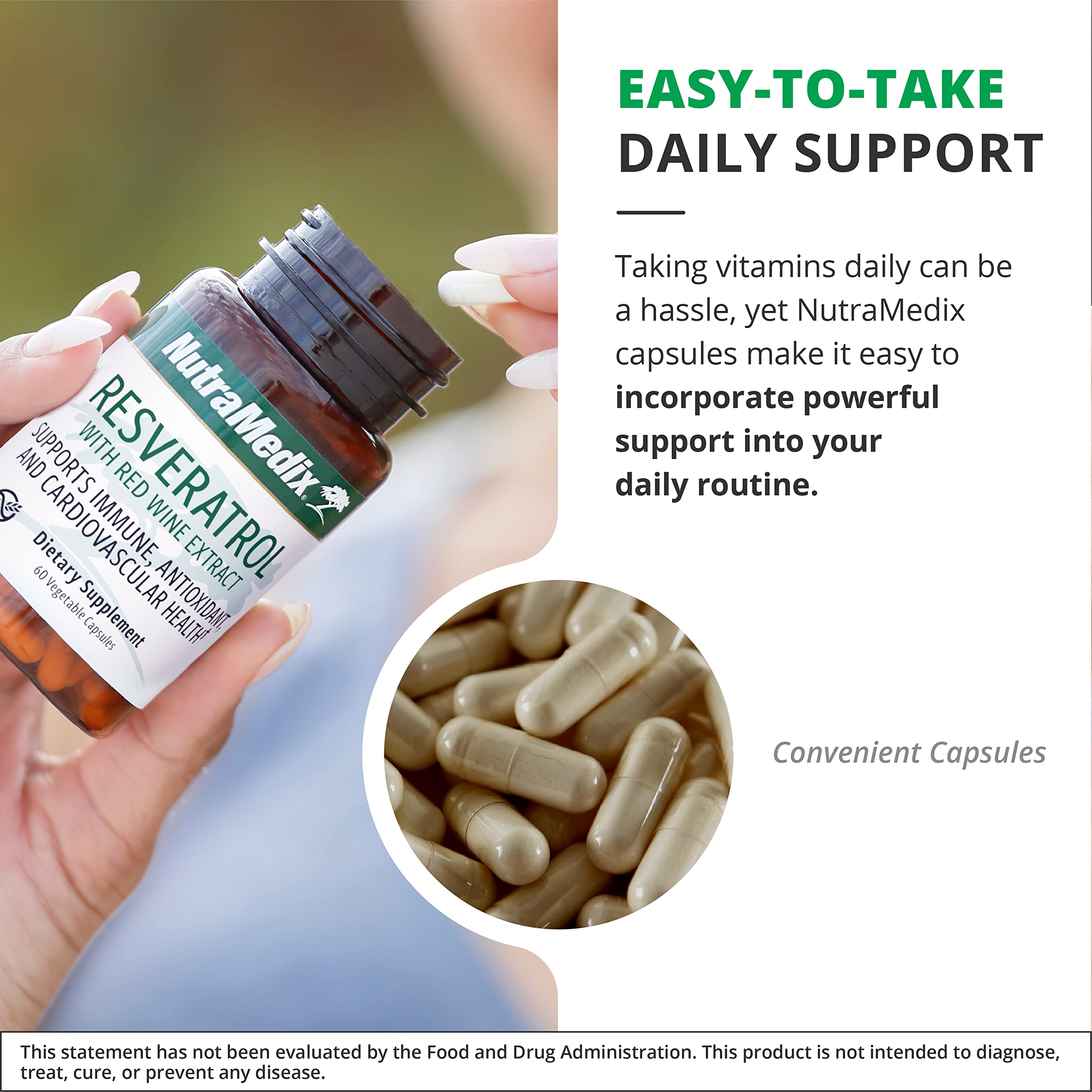 NutraMedix Resveratrol Cápsulas: uso cotidiano para bienestar potencial