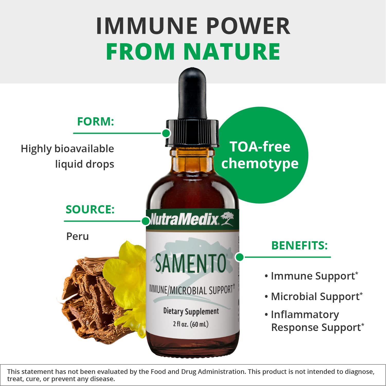 NutraMedix Samento frasco de vidrio, envase reutilizable y práctico.