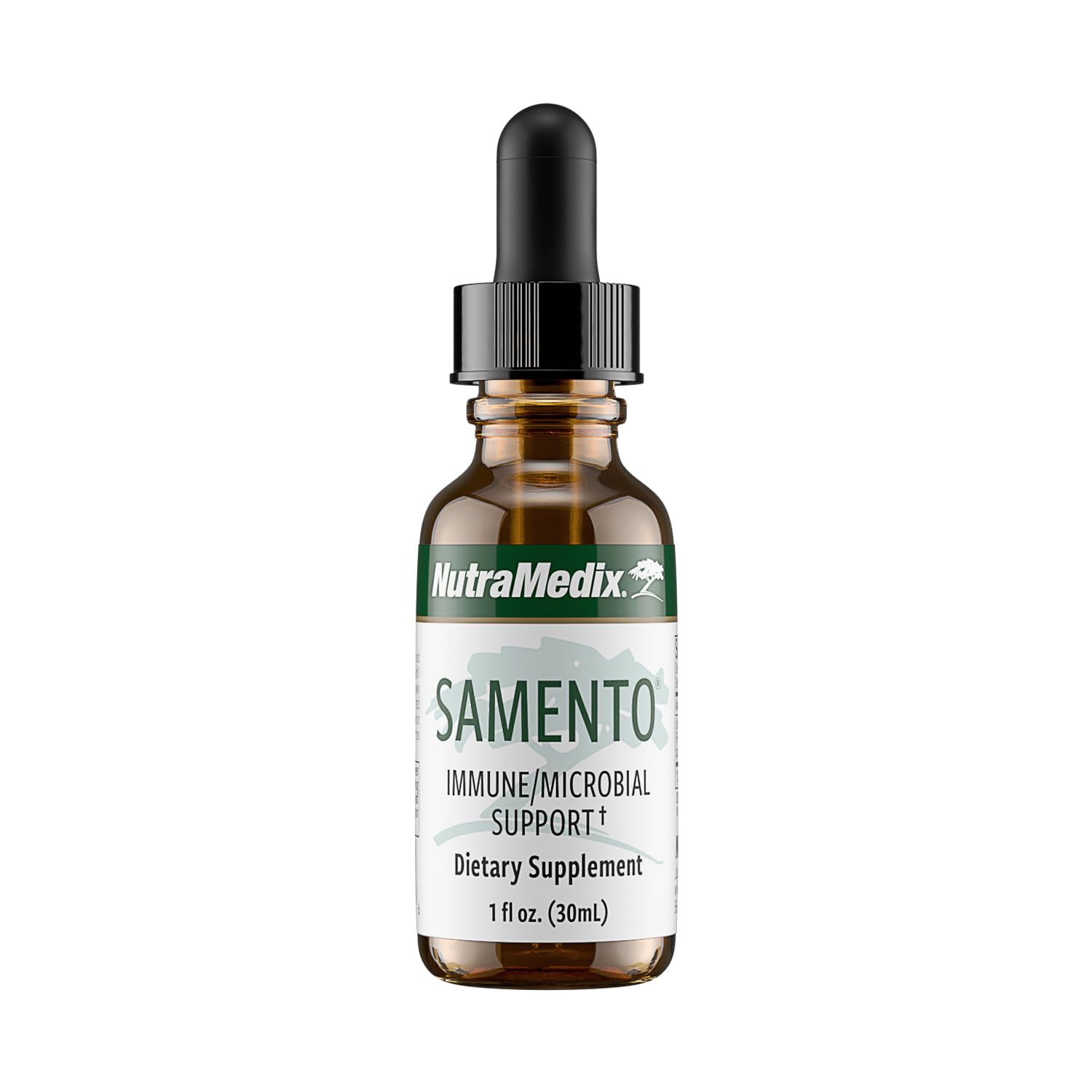 NutraMedix Samento tintura en botella, posible apoyo al equilibrio inmunológico diario.