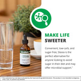 NutraMedix Stevia: etiqueta del producto con origen natural y sin azúcar añadida.