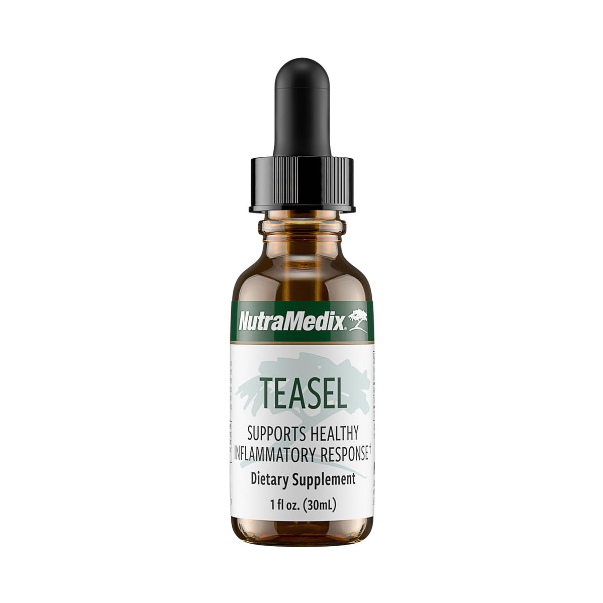 NutraMedix Teasel Extract frasco con gotero para dosis diarias