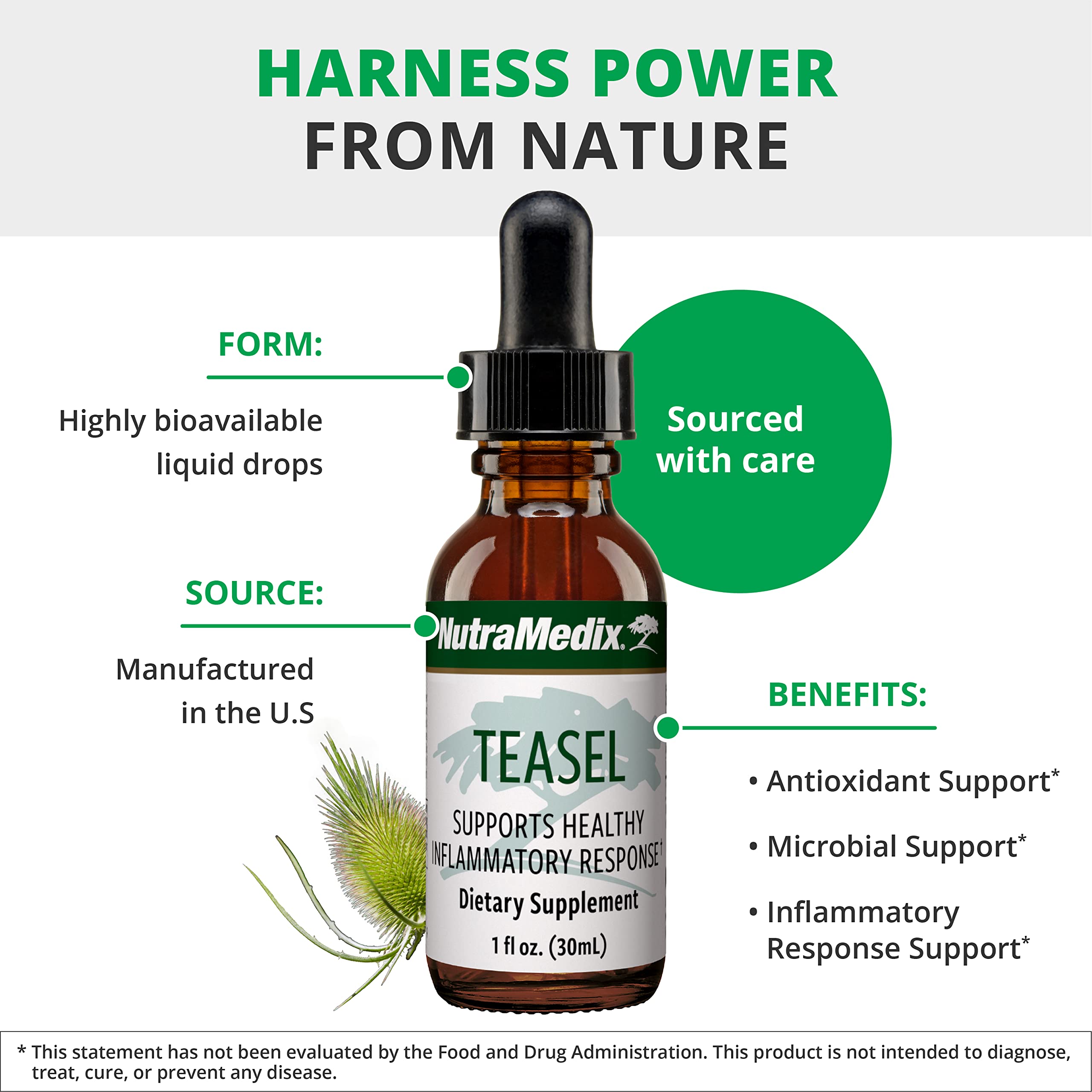 NutraMedix Teasel Extract medidor facilita dosificación precisa