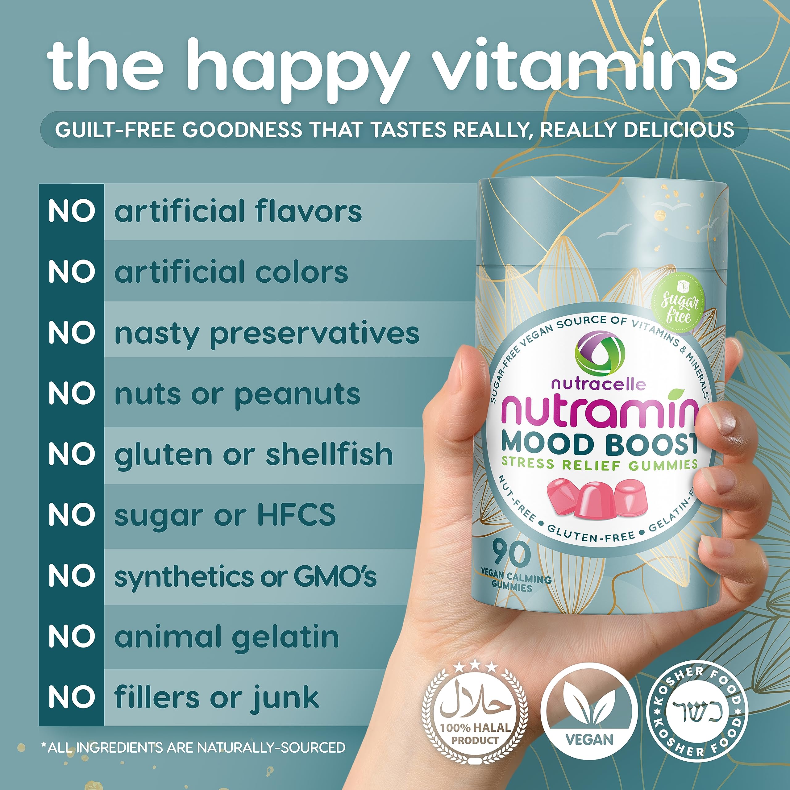 Gomitas NUTRAMIN Mood Boost con B6 y B12 para apoyo del estado de ánimo