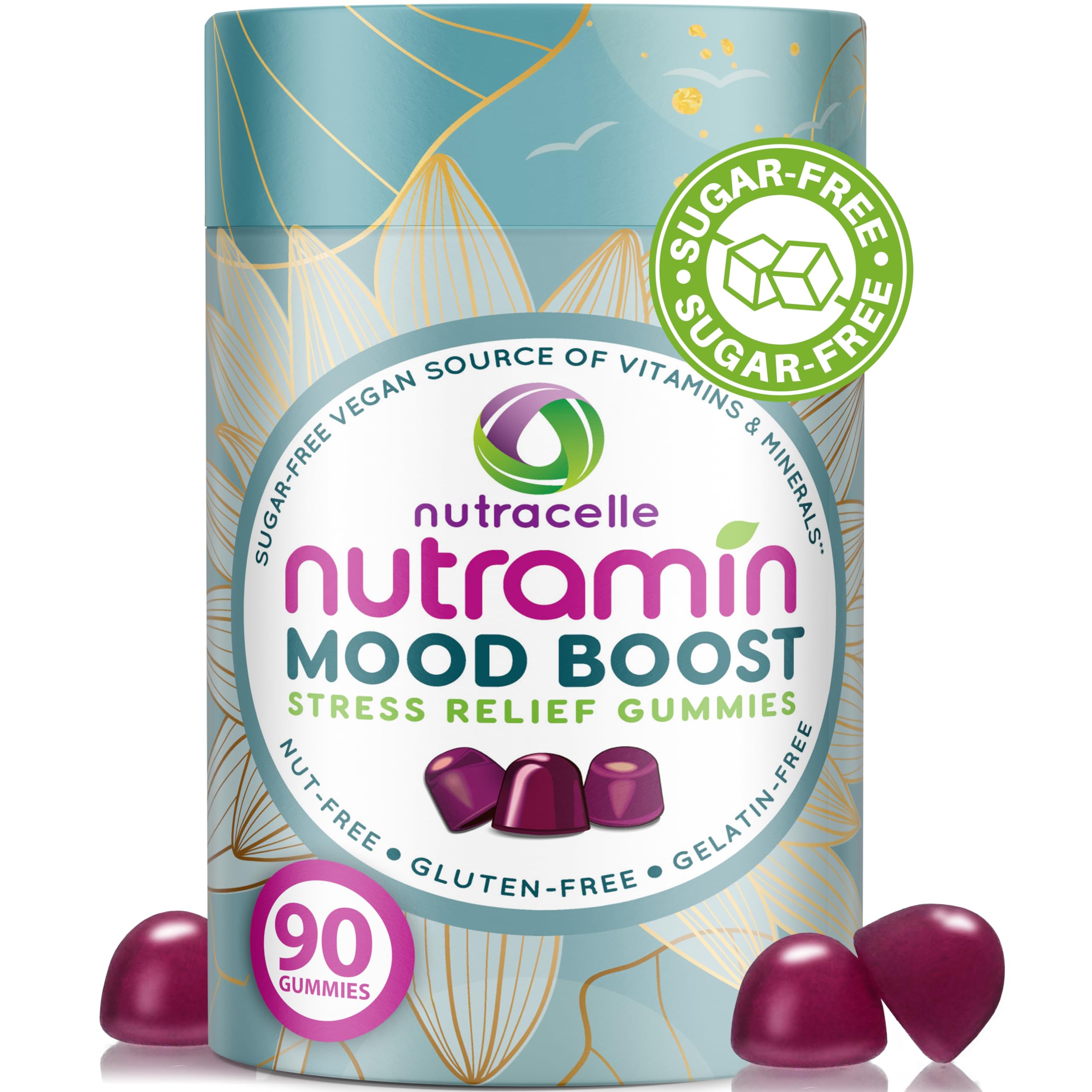 NUTRAMIN Mood Boost gomitas sabor fresa para apoyo diario de concentración