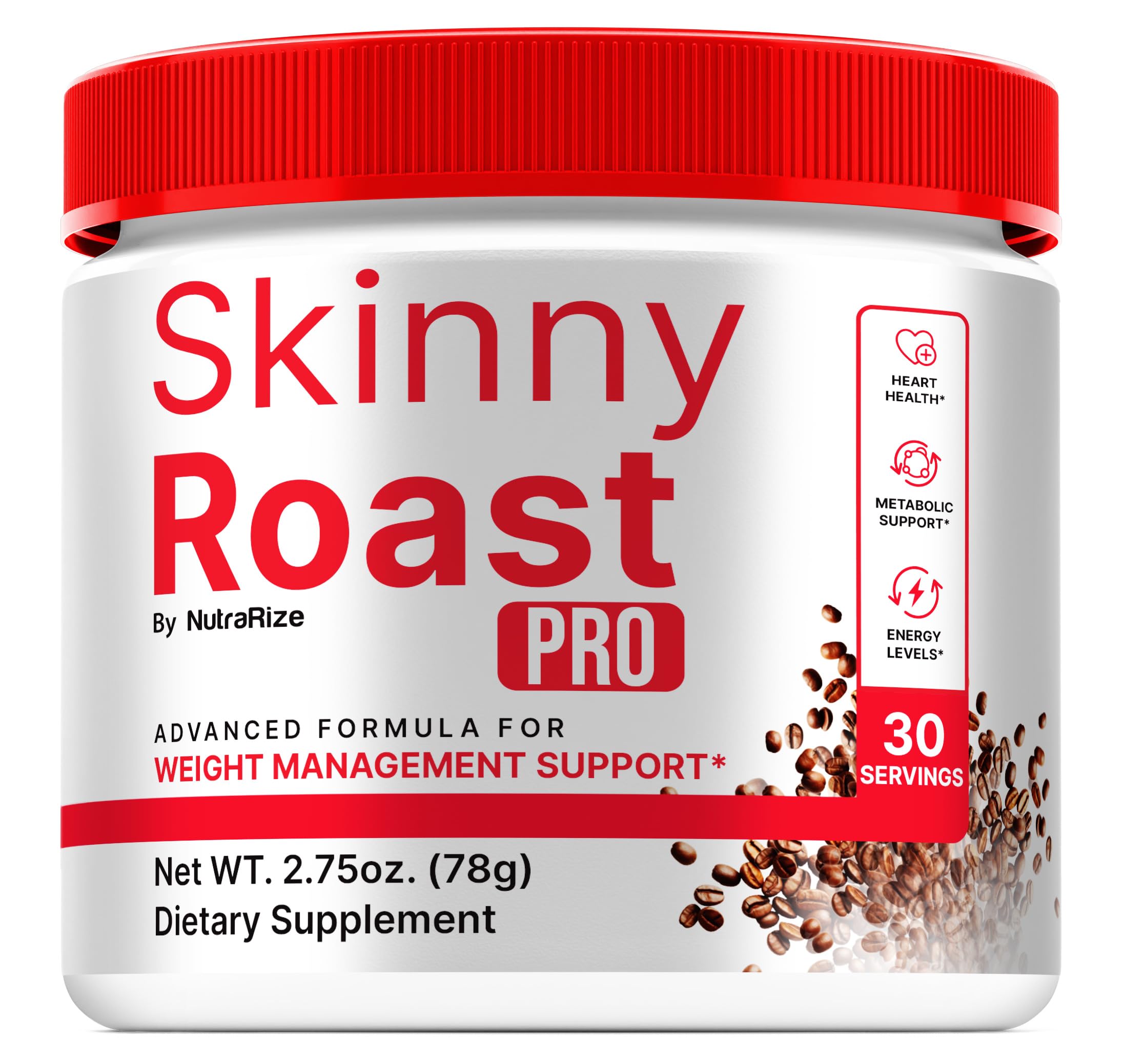NutraRize Skinny Roast Pro: empaque visible, conveniente para empezar el día.