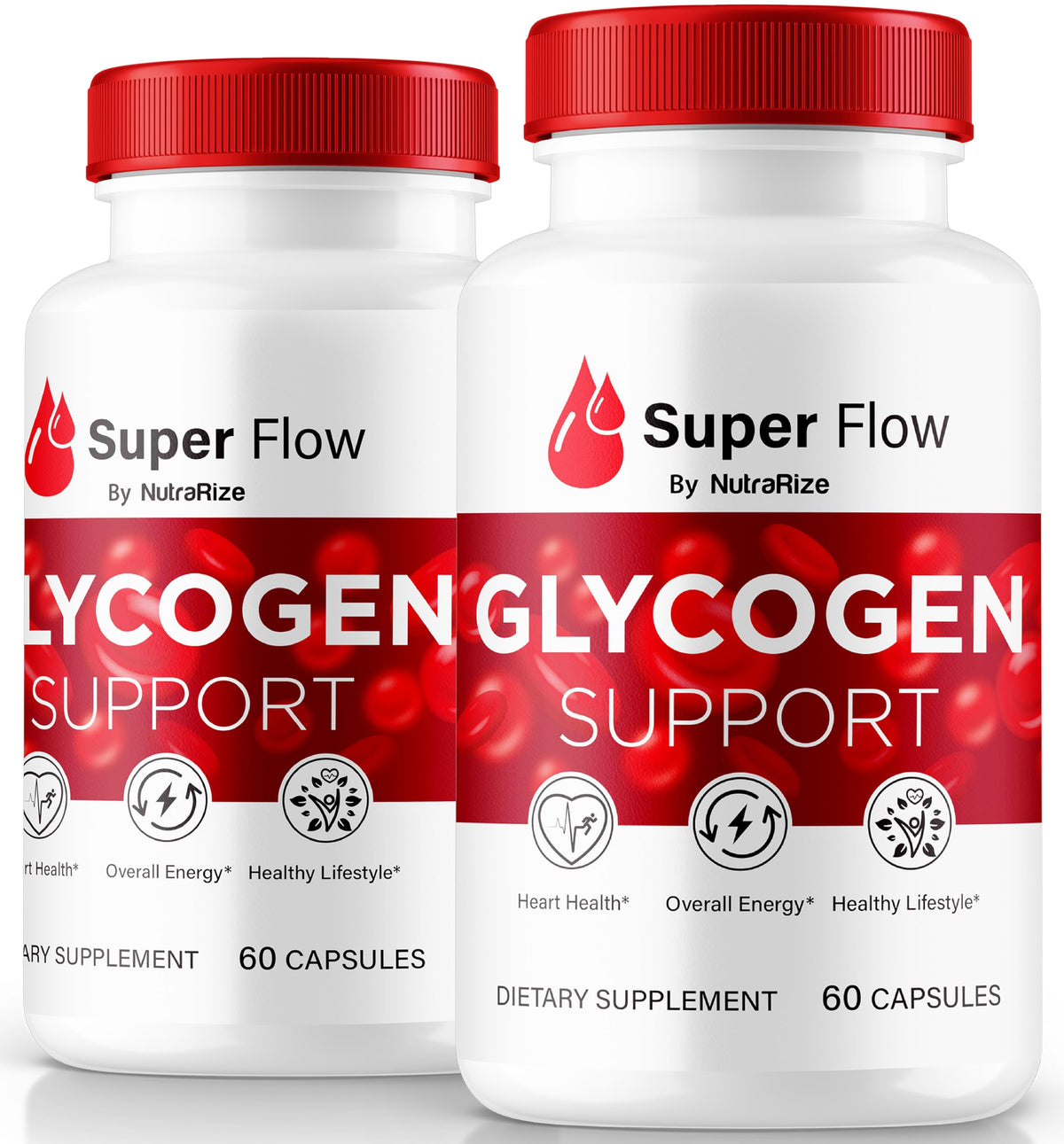 Botella NutraRize Super Flow Glicógeno para energía constante y bienestar diario