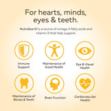 NutraSea Omega-3 con vitamina D; frasco para huesos y dientes