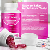 Nutrathrive Remolacha Orgánica detalle de cápsulas sin sabor y fáciles de tragar
