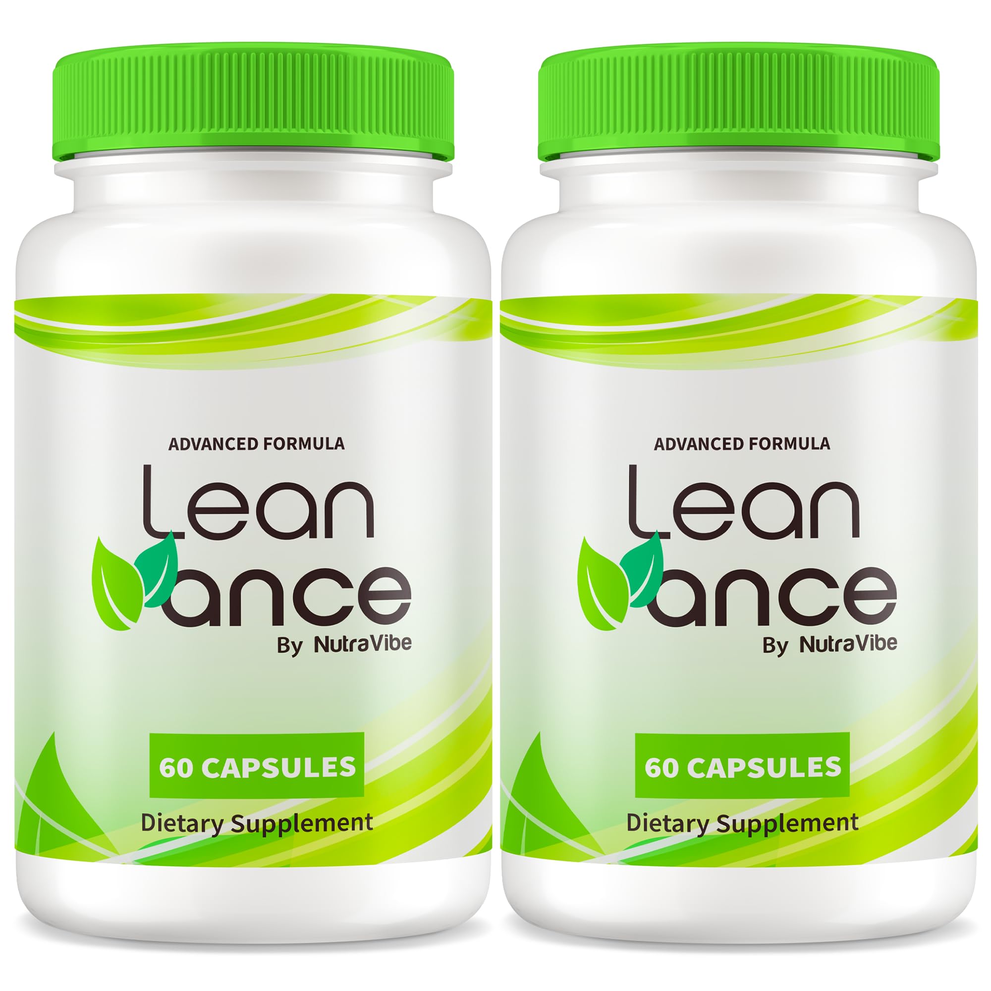 NutraVibe LeanVance frasco de cápsulas listo para uso diario y energía sostenida.