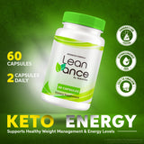 NutraVibe LeanVance frasco en detalle, cápsulas de acción suave para el día.