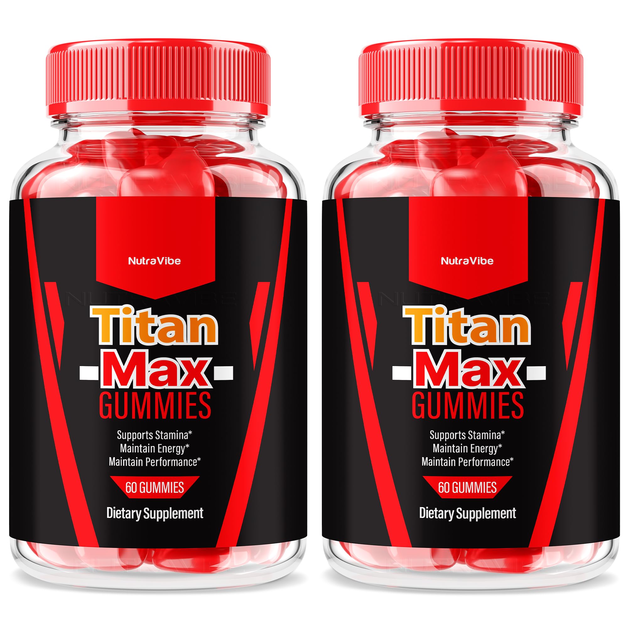 NutraVibe Titan Max Gomitas, empaque atractivo para energía diaria.
