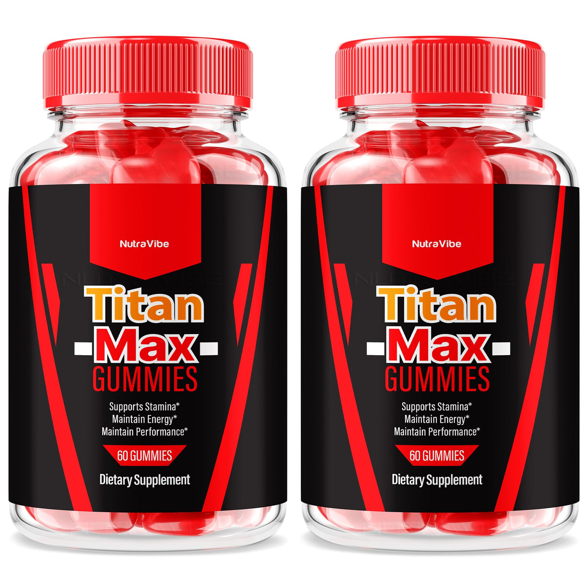 NutraVibe Titan Max Gomitas, empaque atractivo para energía diaria.