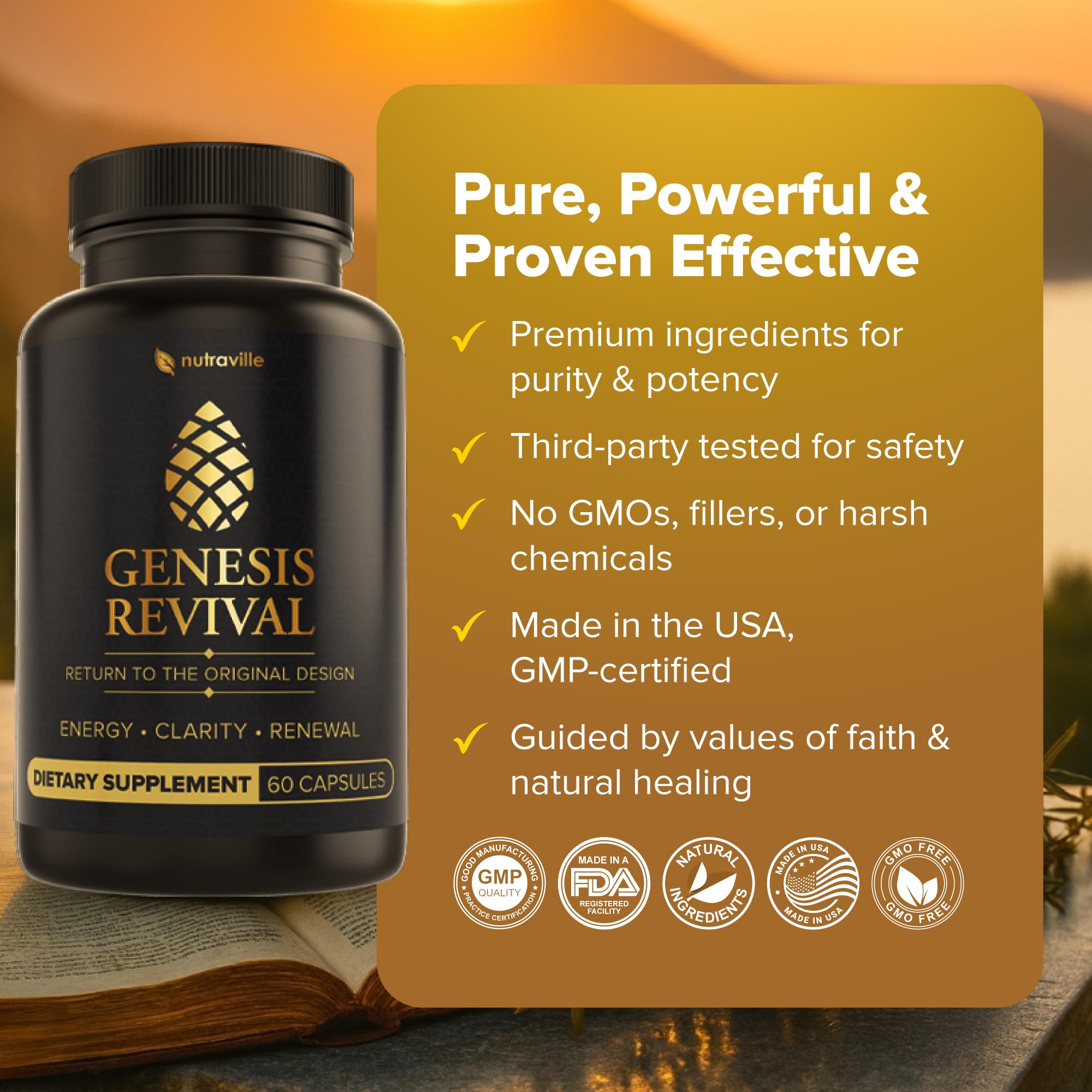Nutraville Genesis Revival, renovacion-cuerpo-closeup: sensación de renovación en el día a día.