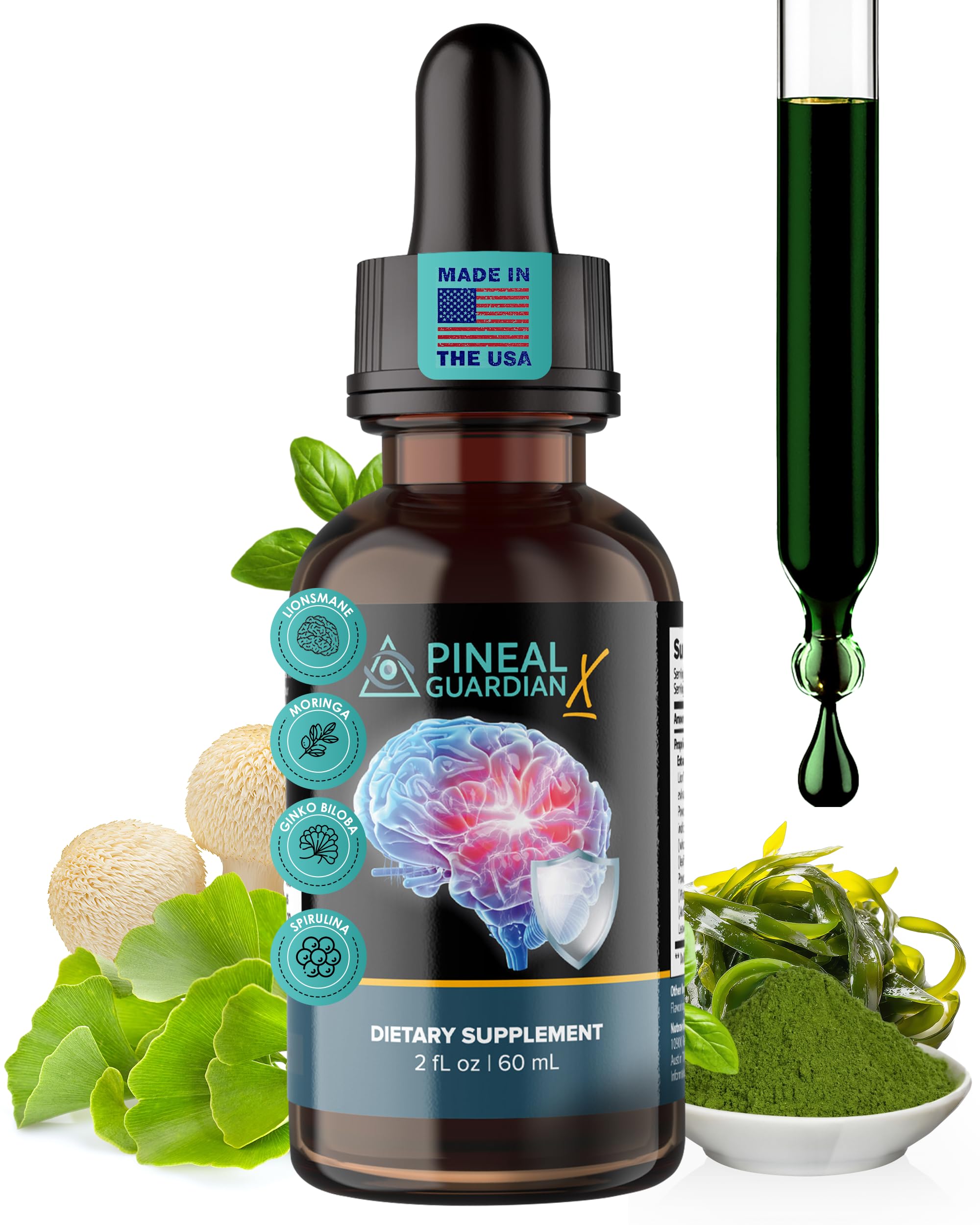 Nutraville Pineal Guardian X, botella: apoyo potencial a la claridad mental diaria.