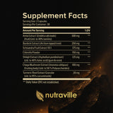 Nutraville Pineal XT Platinum: etiqueta detallada destaca minerales y fulvico para vitalidad.