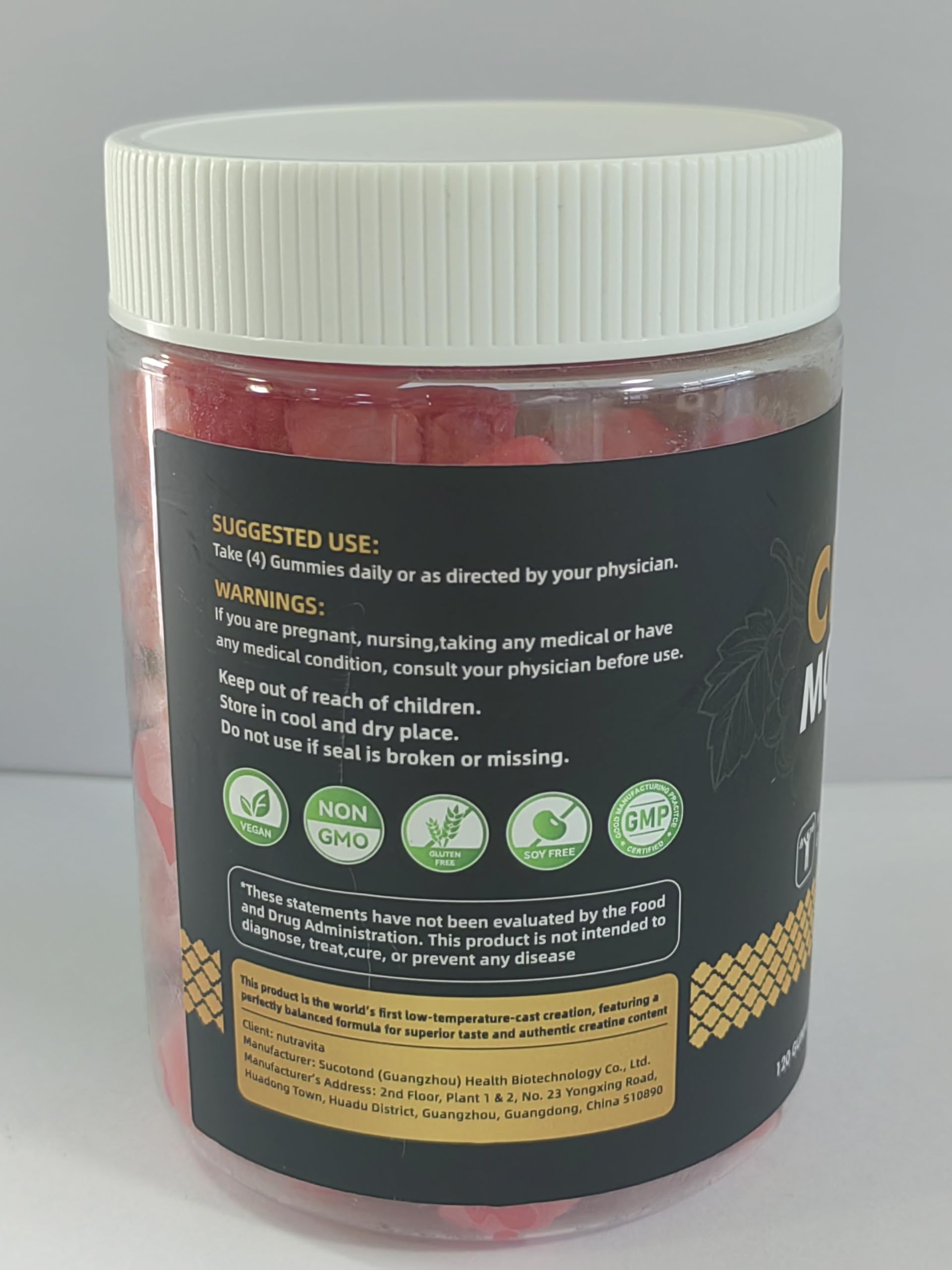 Gominolas Nutravita sabor uva, masticables y convenientes.