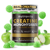 Nutravita creatina gomitas, sin azúcar, sabor manzana, ideal para estilo de vida activo