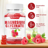 Etiqueta Nutravita magnesio glicinato frambuesa para revisión de ingredientes.