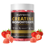 Nutravita gomitas creatina monohidrato, sabor fresa, ideal para recarga durante entrenos