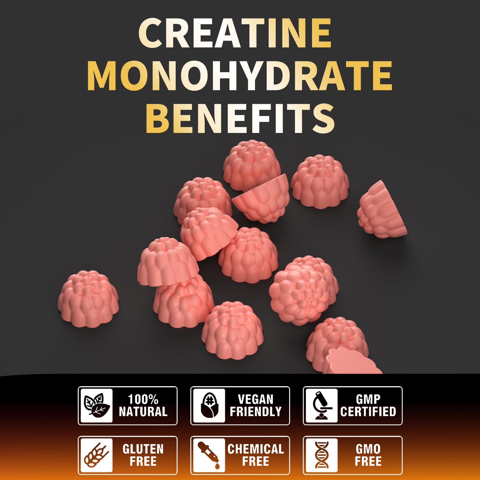 Nutravita gomitas creatina monohidrato, textura suave y sabor agradable para consumo cómodo