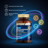 Botella de Nutraxin Men sobre mesa: uso diario para energía y bienestar